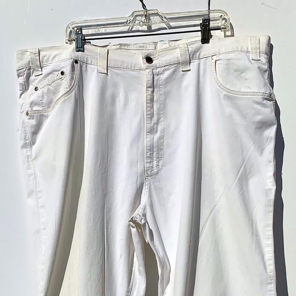 Vintage Versace Classic Men’s Cotton Blend Pants White, Made in Italy Size 44